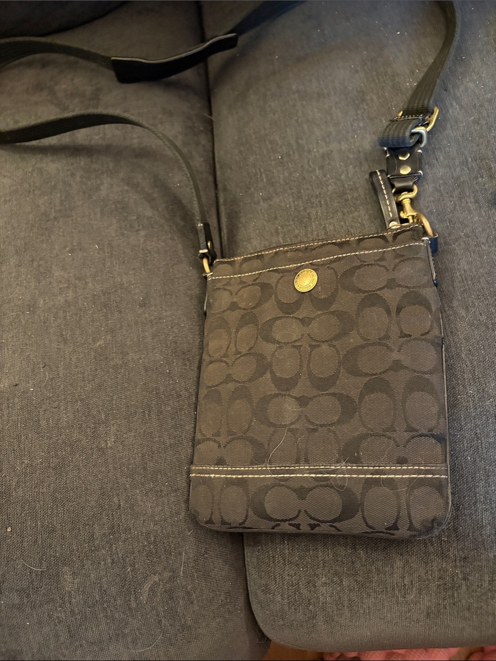 Coach Black Signature Crossbody Pouch